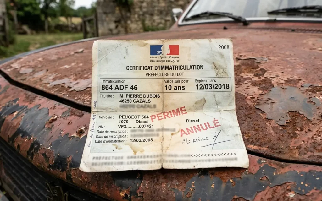 épave sans carte grise